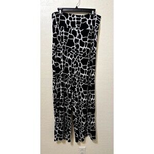 Womans‎ Cow Print Wide Leg Trousers Size XL Western Festival Boho Hippie Rodeo